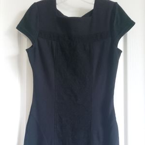 tulle • lace panel black dress